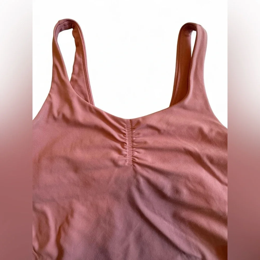 Lululemon Align Gathered-Front Tank Top Pink Puff Size 6 Nulu Yoga Crop